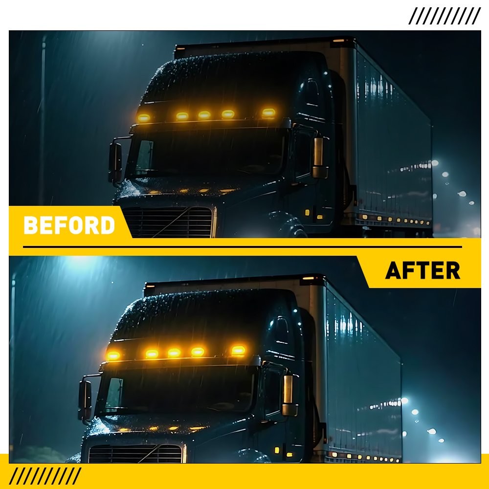 7-70x LED Cab Roof&Side Marker Amber Light Fit Freightliner Volvo Truck Trailer