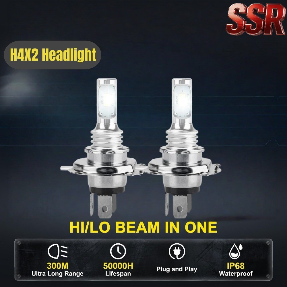 Pair 9003/H4 LED Headlight Bulbs Conversion Kit High&Low Beam 6500K Bright White