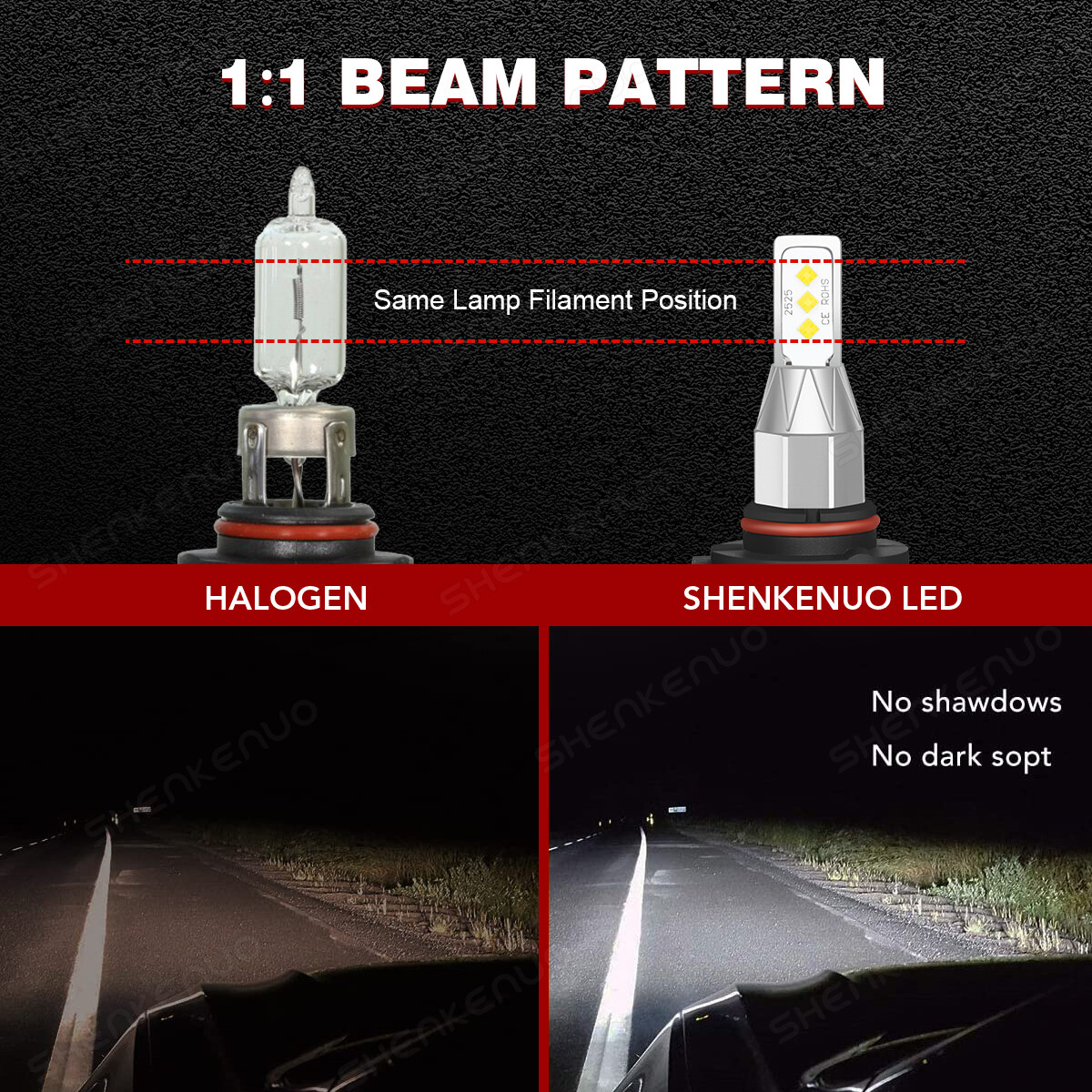 For Chevy C1500 2500 3500 1990-1998 6000K LED Headlight Bulbs Hi/Lo Beam Combo