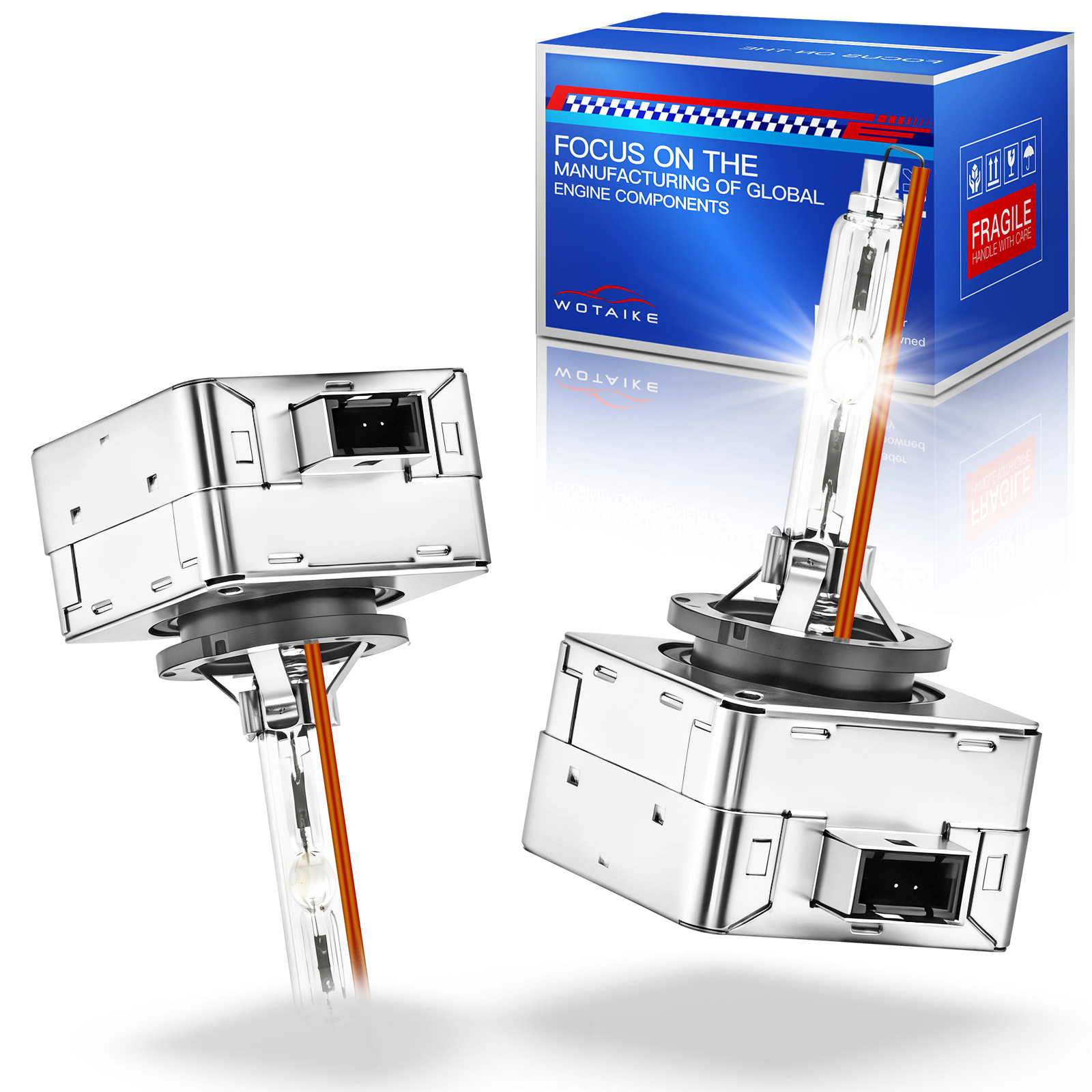 D1S Xenon HID Bulbs Replacement Kit 6500K Cool White Bright Headlight Lamps