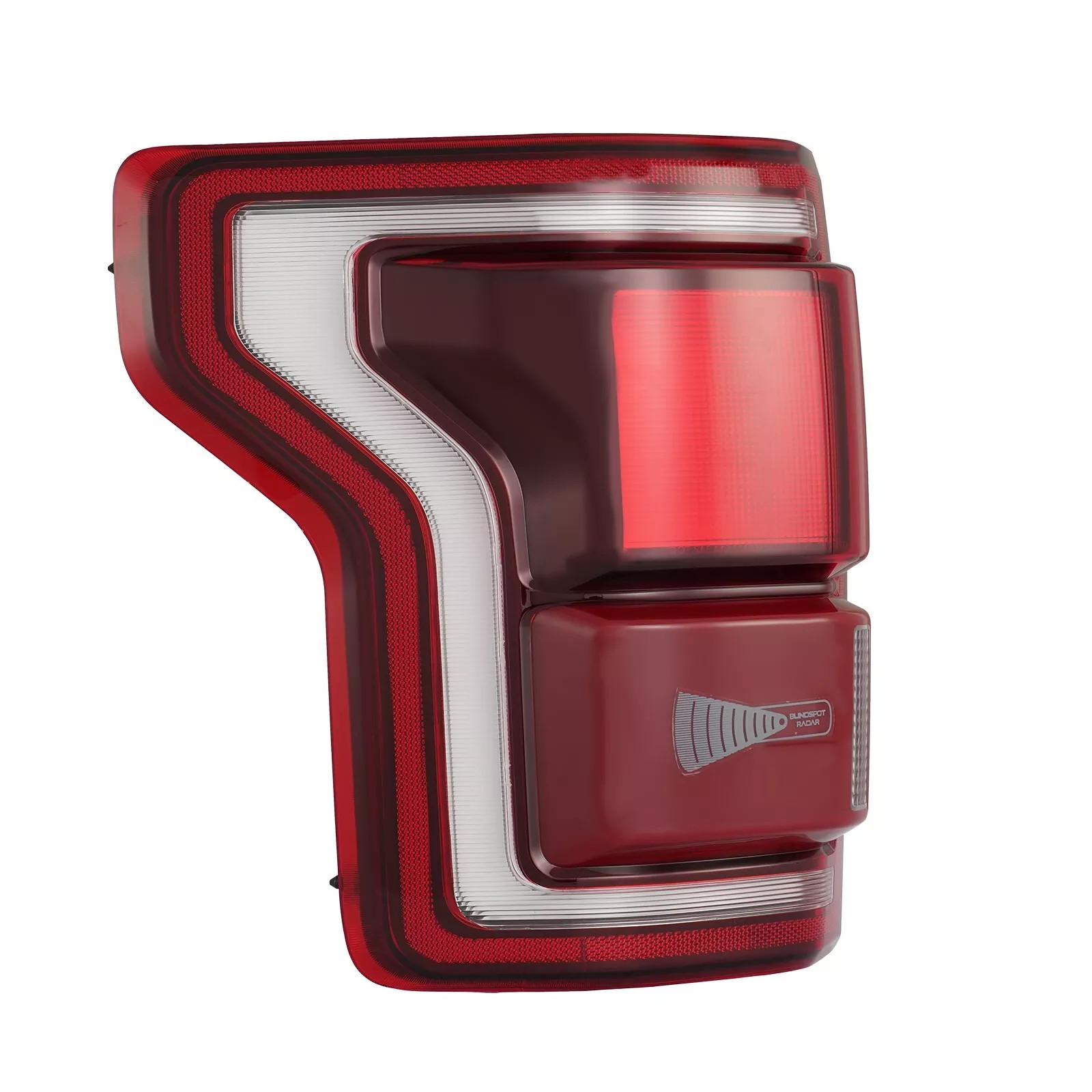 For 2017-2020 Ford F-150 LED Tail Light w/ Blind Spot Smoke Red lens Pair