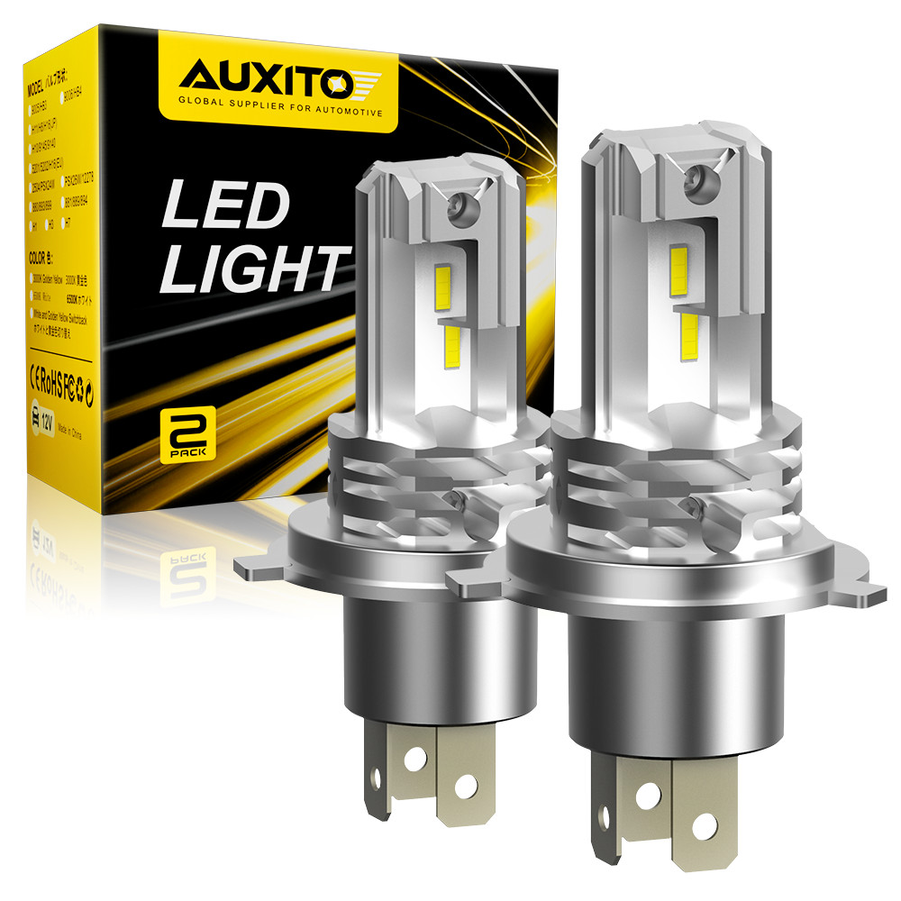 2pcs H4 AUXITO 9003 HB2 24000LM Headlight LED High Beam Low 6500K Bulbs M4