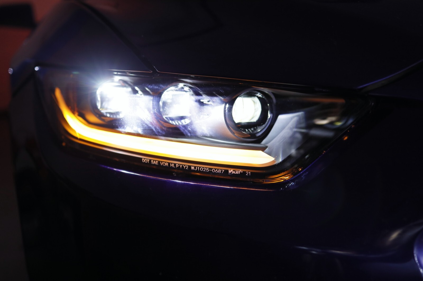 For 2015 2016 2017 Ford Mustang Headlights DRL LED Sequential Projector Headlamp