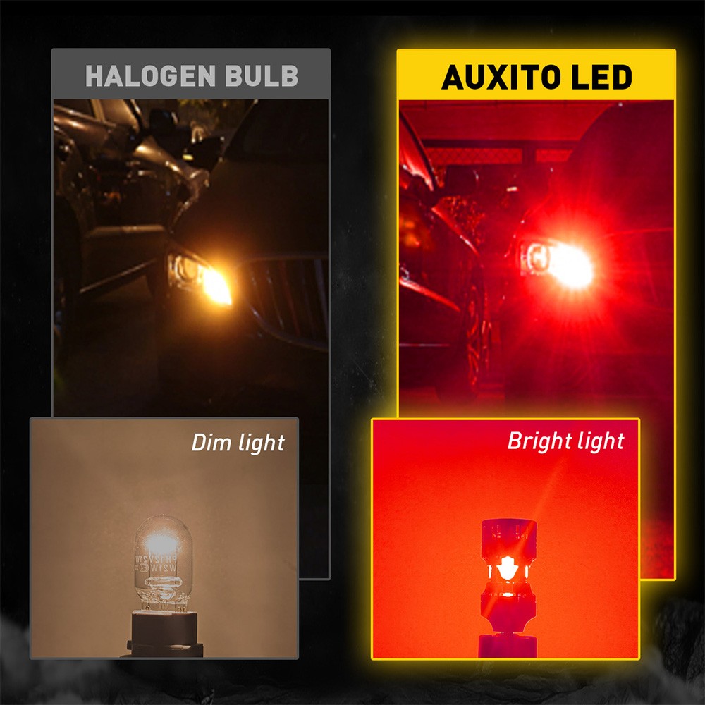 2x 7743 Led Bulbs Error Free Canbus Ready Anti Hyper Pure Red Built in Resistor