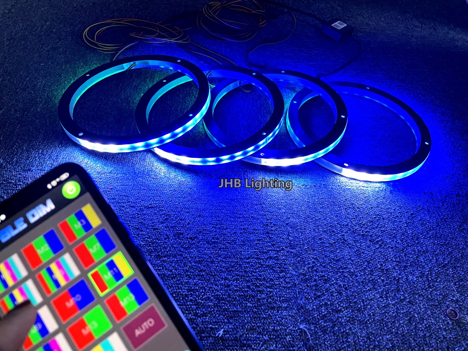 6.5″ x4PCS CHASING LED Remote & Bluetooth 1/2″ Spacer Speaker Rings Lights