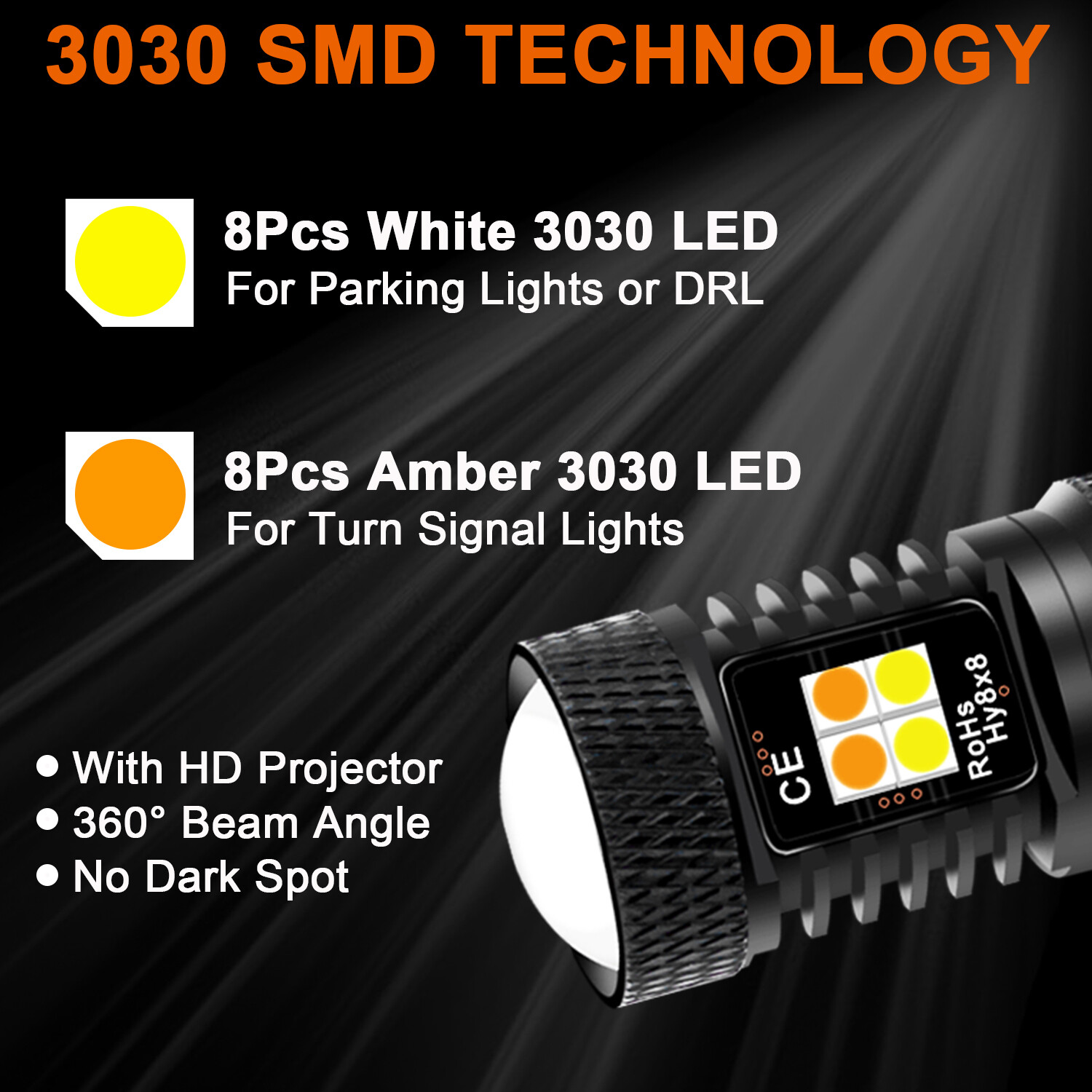 2X 16-SMD Switchback LED Front Turn Signal Light DRL Bulbs For Chevy C1500/K1500