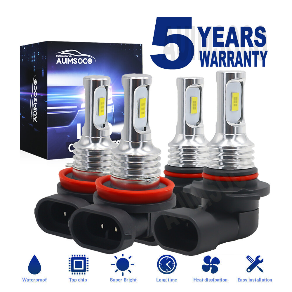 9005 H11 LED Headlight Super Bright Bulbs Kit 8000K White 330000LM HIGH LOW Beam