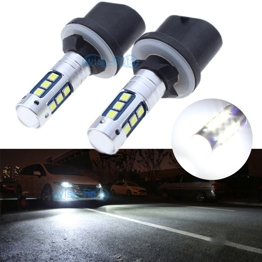 2Pcs 880 899 PG13 Bright White LED Car Fog Lamp Daytime Running Light Bulbs