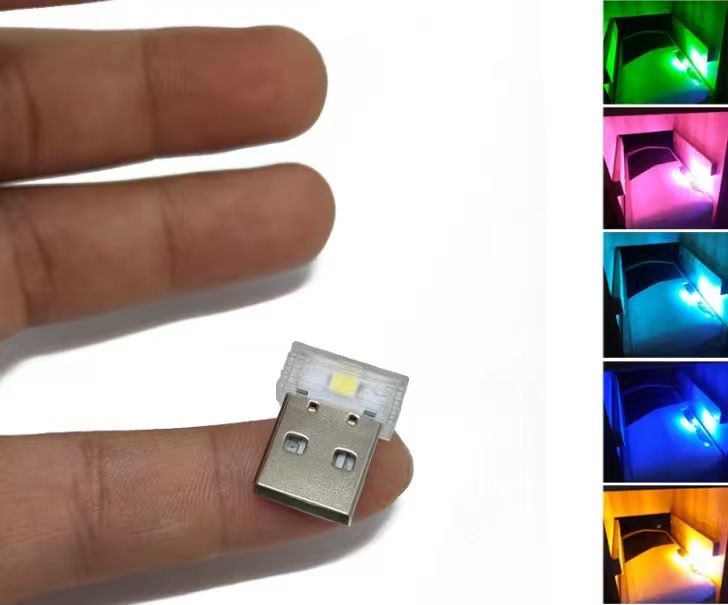 US STOCK 1PCS car USB LED Interior Light Neon Atmosphere Ambient Lamp Random