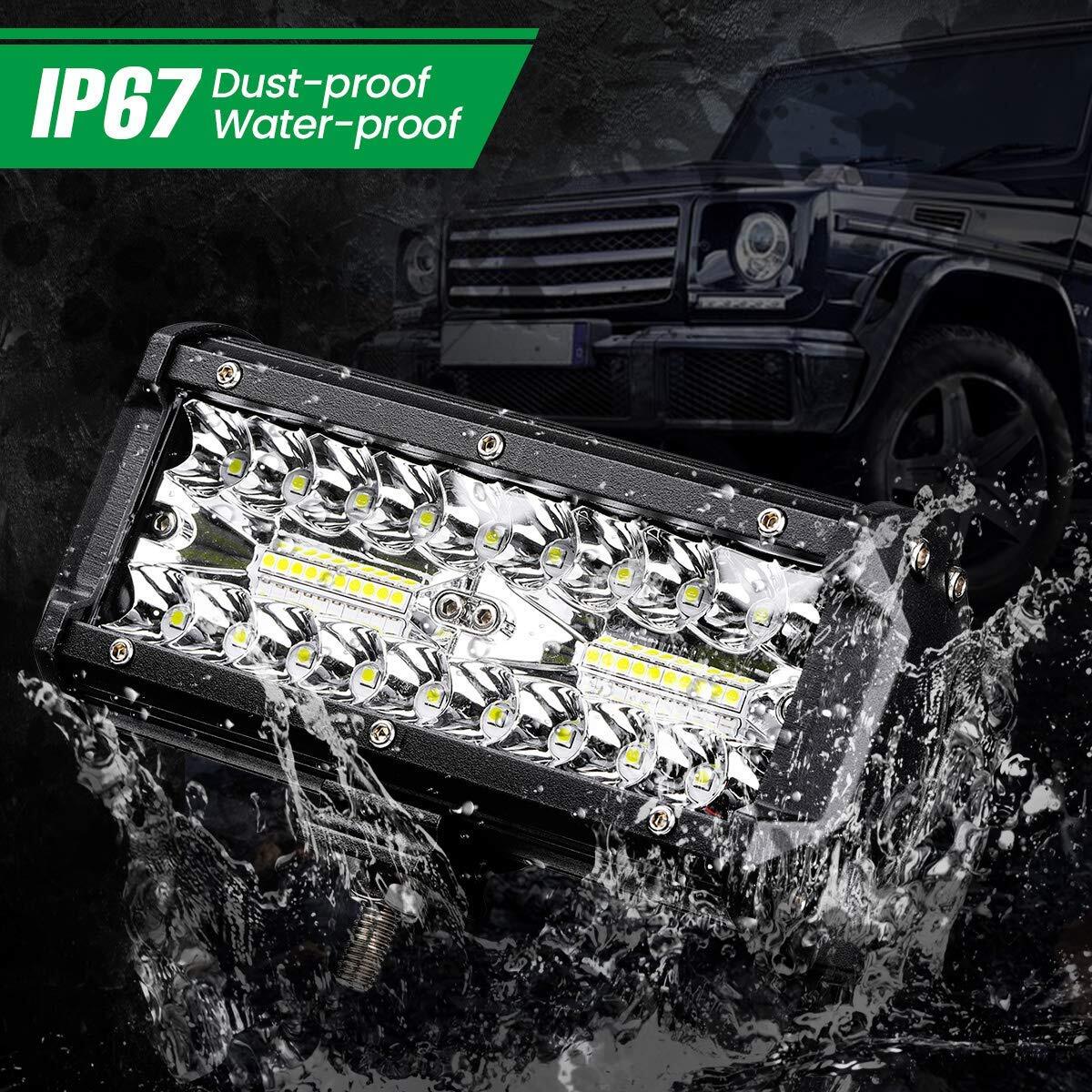 Tri Row 52 INCH +22 INCH LED Lights Bar +4x 18W Pods For Jeep Wrangler JK TJ YJ