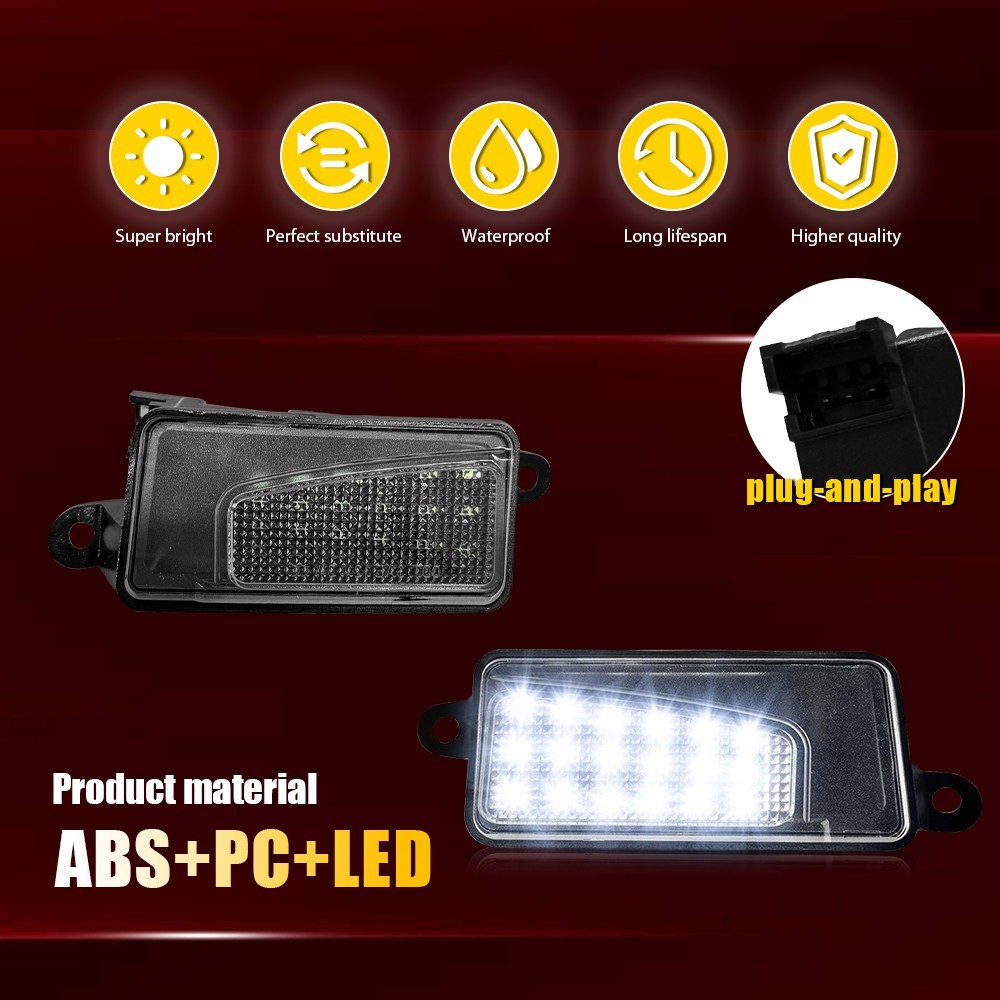 Front Left Right White LED Clear For 2019-2023 Dodge Ram 1500 Under Mirror Light
