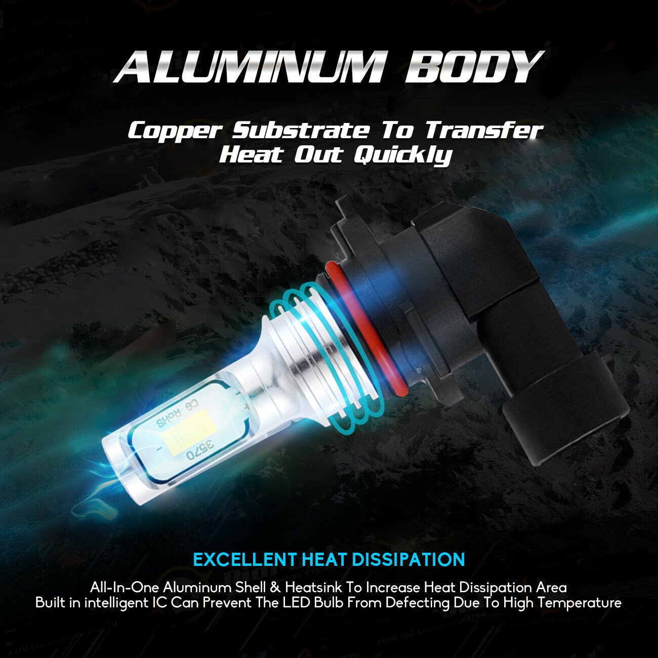 For 2004-2012 car Colorado LED Headlight High Low Fog Light Bulbs 8000K blue