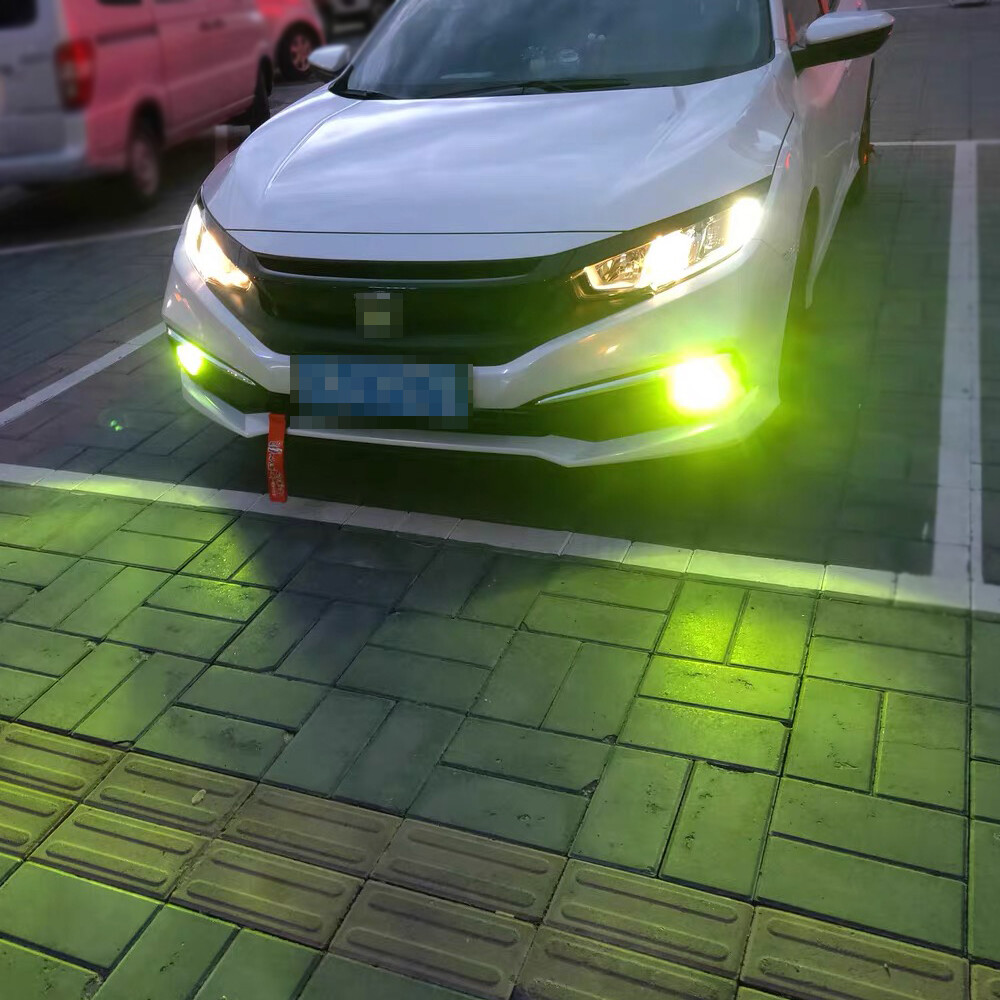 2 Extremely Bright Lemon Green H11 Fog Light LED Bulbs for Honda Civic 2006-2020