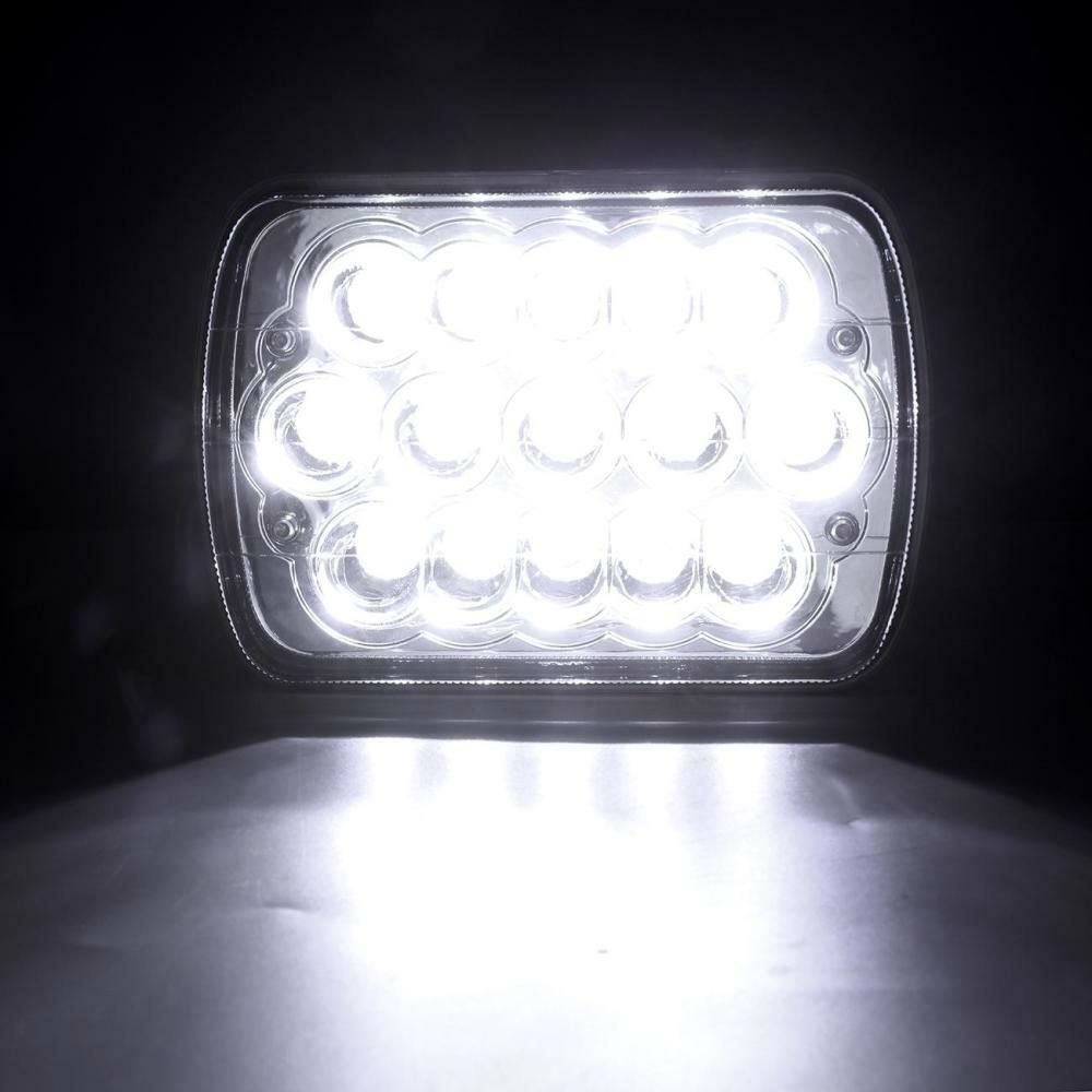 DOT Pair 130W 5×7″ 7×6″ LED Headlights Chrome Fit for Ford F-650 F-750 2000-2015