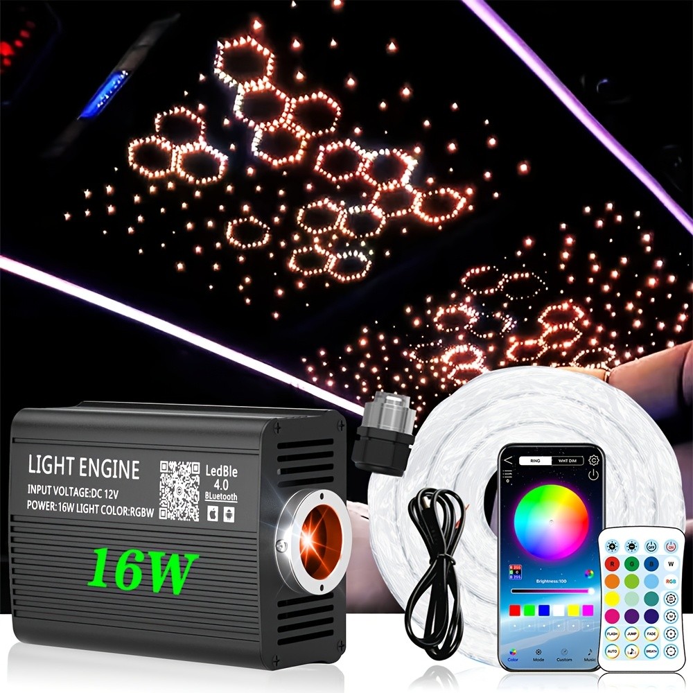 Car Headliner Twinkle&Meteor Star Light Fiber Optic Kit Starlight Car Floor Mats