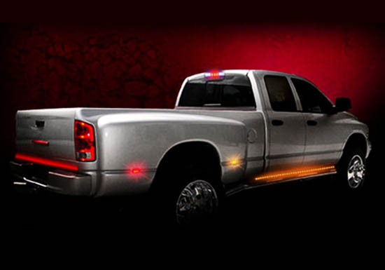 4pc Smoked Lens LED Fender Bed Side Marker Lights (Amber + Red) For Dodge RAM HD