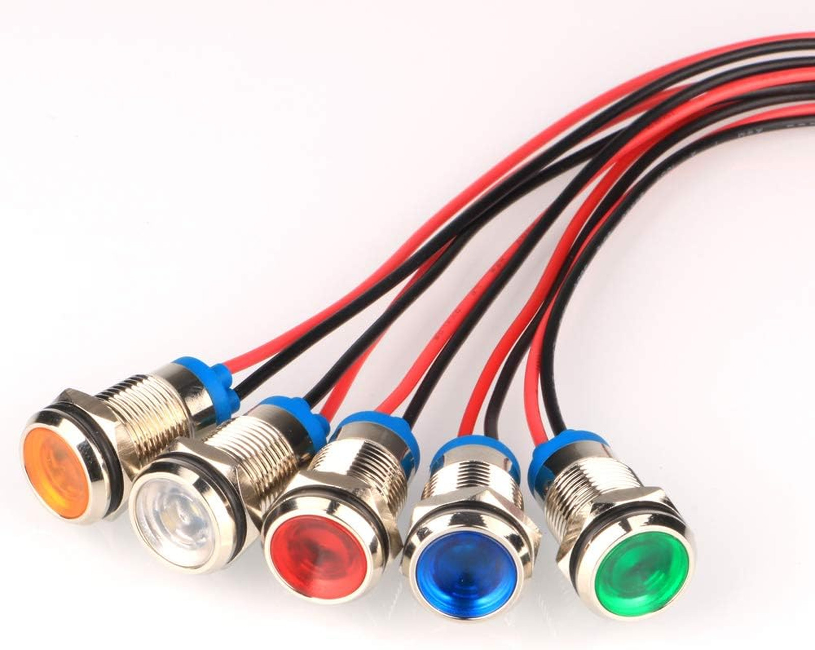 5pcs LED Indicator Light Bulb Waterproof Signal Lamp AC DC 12 24V Car Boat Truck