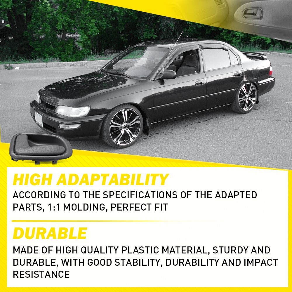 Gray Inner Door Handle For 1993-97 Toyota Corolla Prizm Set Front & Rear 1-5SET