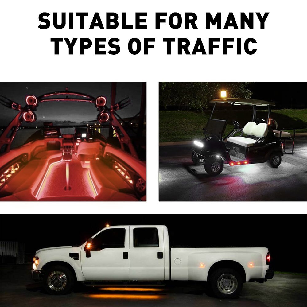 20X 3/4″ Side Marker Lights LED Truck Trailer Round Side Bullet Light Amber/Red