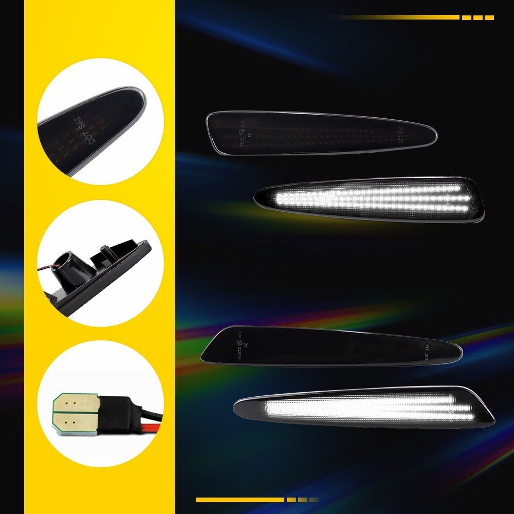 3-Row F&R Side LED Lights Marker White 2005-2013 Set Fit Corvette Chevrolet C6
