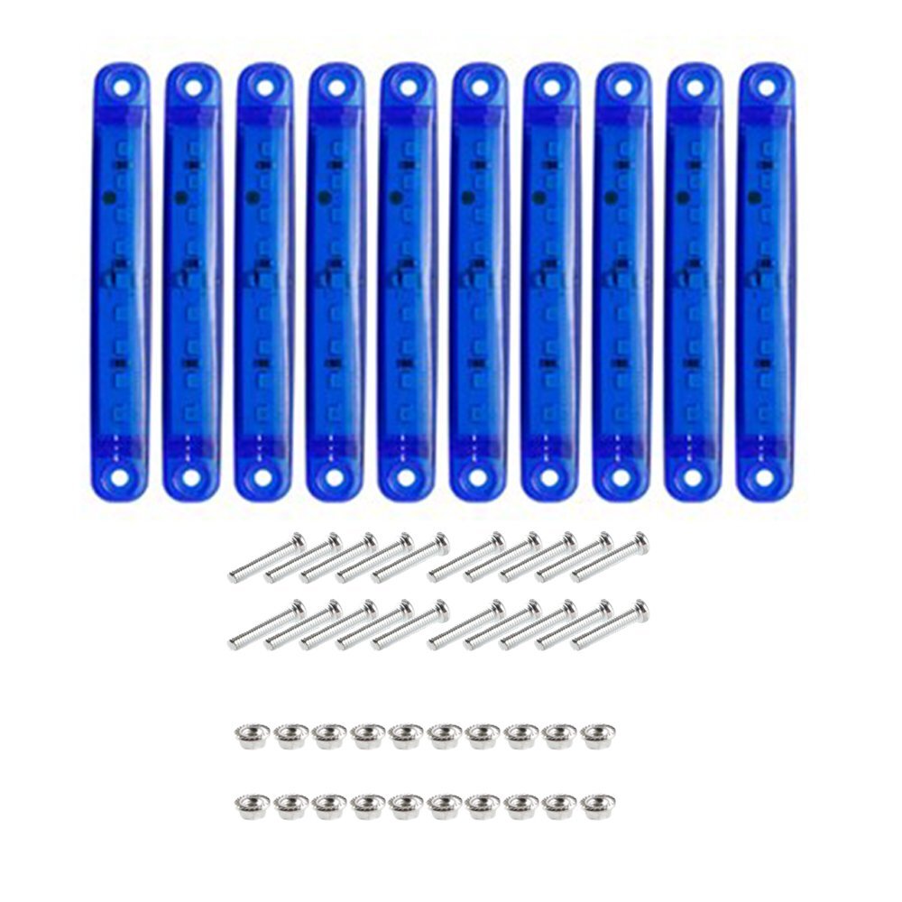 2Set Blue Lens 9LED Front Rear Side Marker Lamps Clearance Lights Waterproof 10P