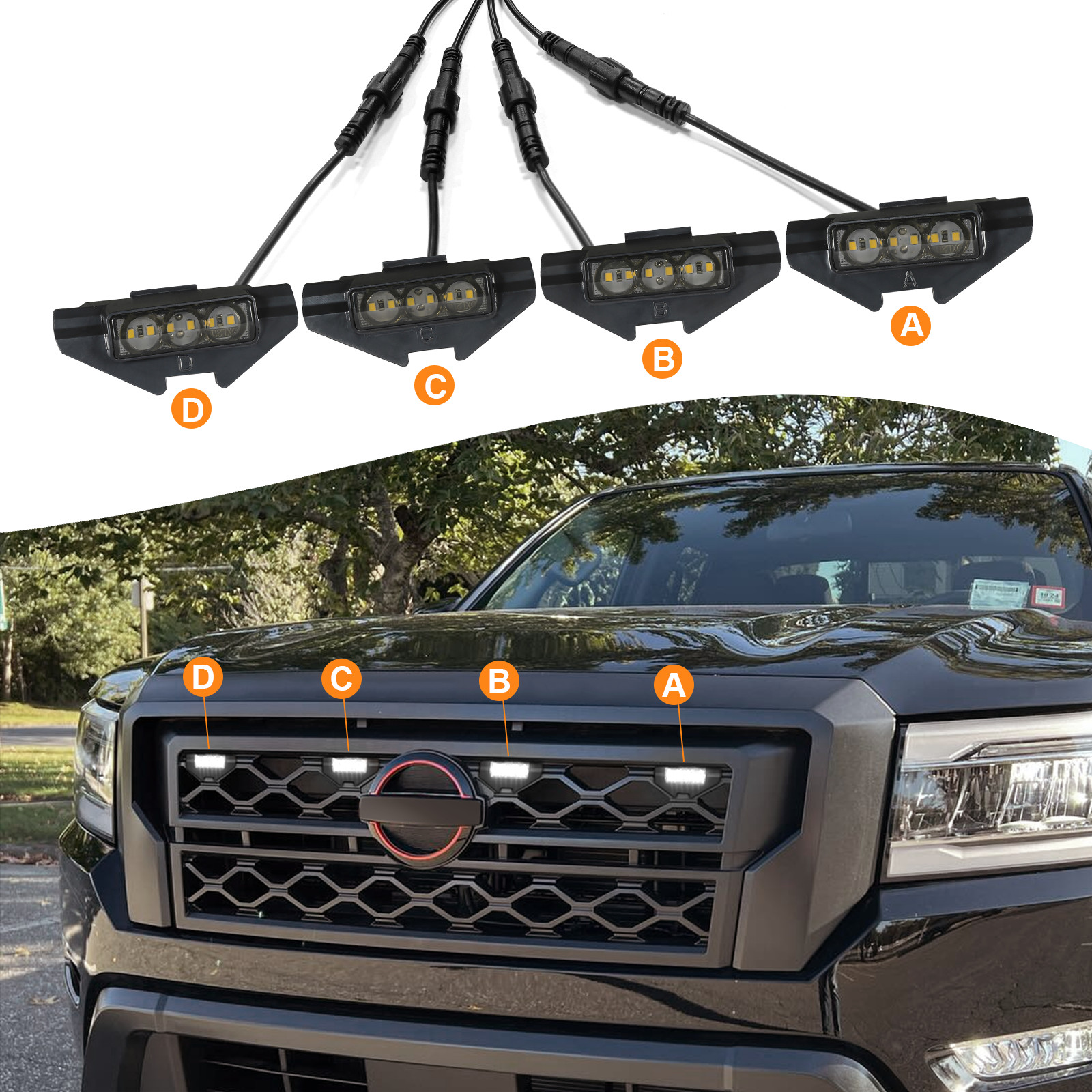 Led Grill Lights for 2022 2023 2024 Nissan Frontier Raptor Lights S SV Pro4x OEM