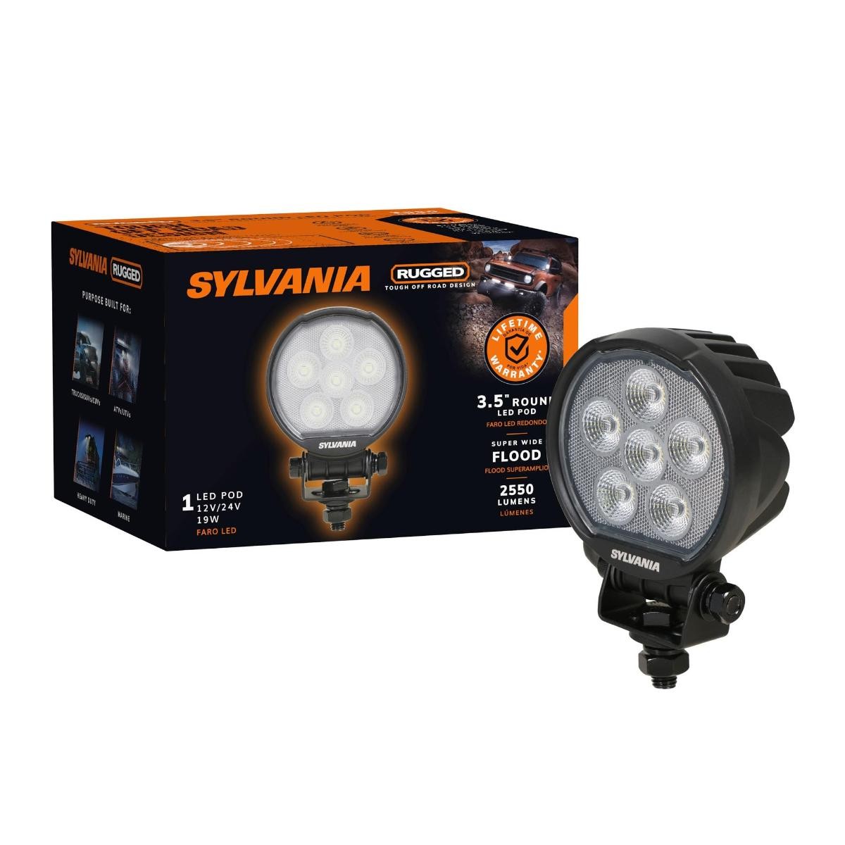 SYLVANIA – Rugged 3.5 Inch Round LED Light Pod – Lifetime Limited Warranty | LED