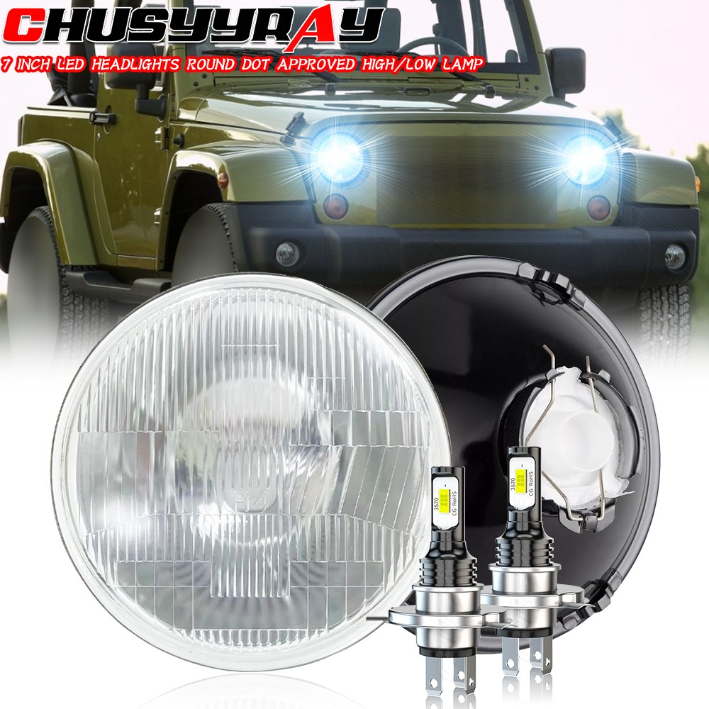 NEW 2026 For Jeep 2007-2017 Wrangler JK JKU 7″ Round H4 LED Headlights Kit