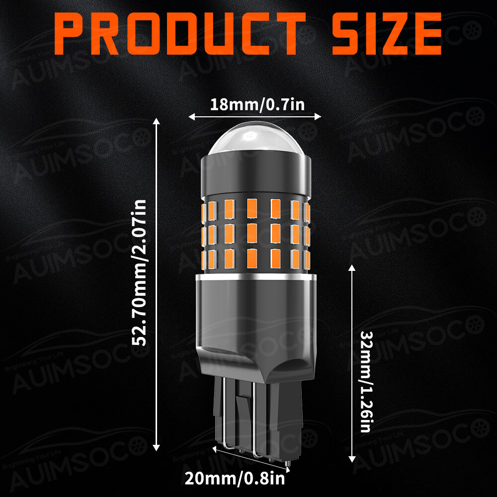 For Ford Explorer 2013-2019 7443 3000K Amber LED Rear Turn Signal Light Blinker