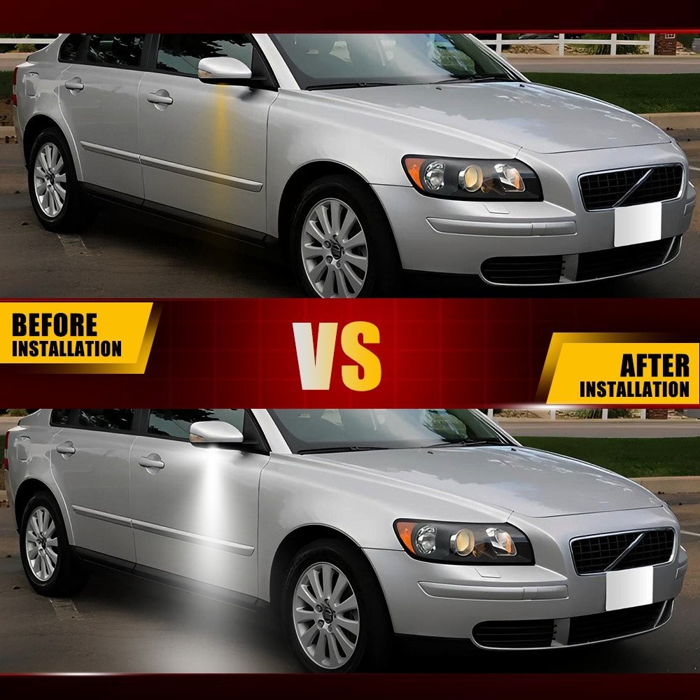LED 2x Mirror Puddle Side Lights Assembly For Volvo S60 V60 II Jaguar XJ 2010-18
