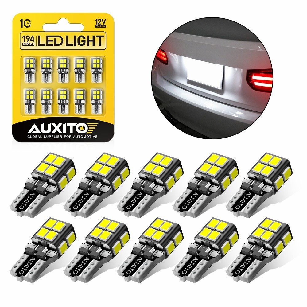 AUXITO LED T10 194 W5W 168 2825 License lamp Plate Inside Dome Map Trunk A