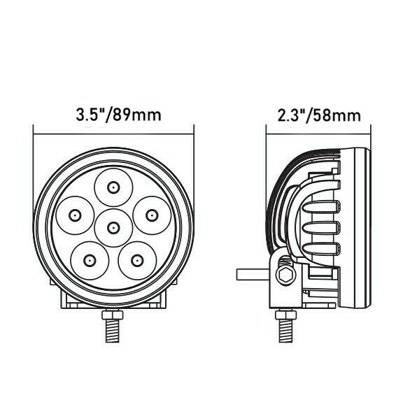 2X 3.5″ Round 18W LED Headlight Spot Driving Fog Lamp 6000K Off-road SUV 4×4 SUV