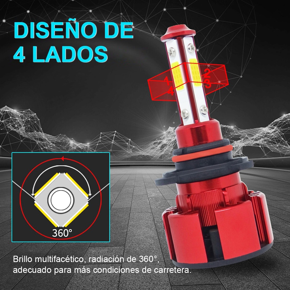 For Chevy Silverado 1500 2500 HD 2003-2005 2006 LED Headlights Bulb Kit 4pcs