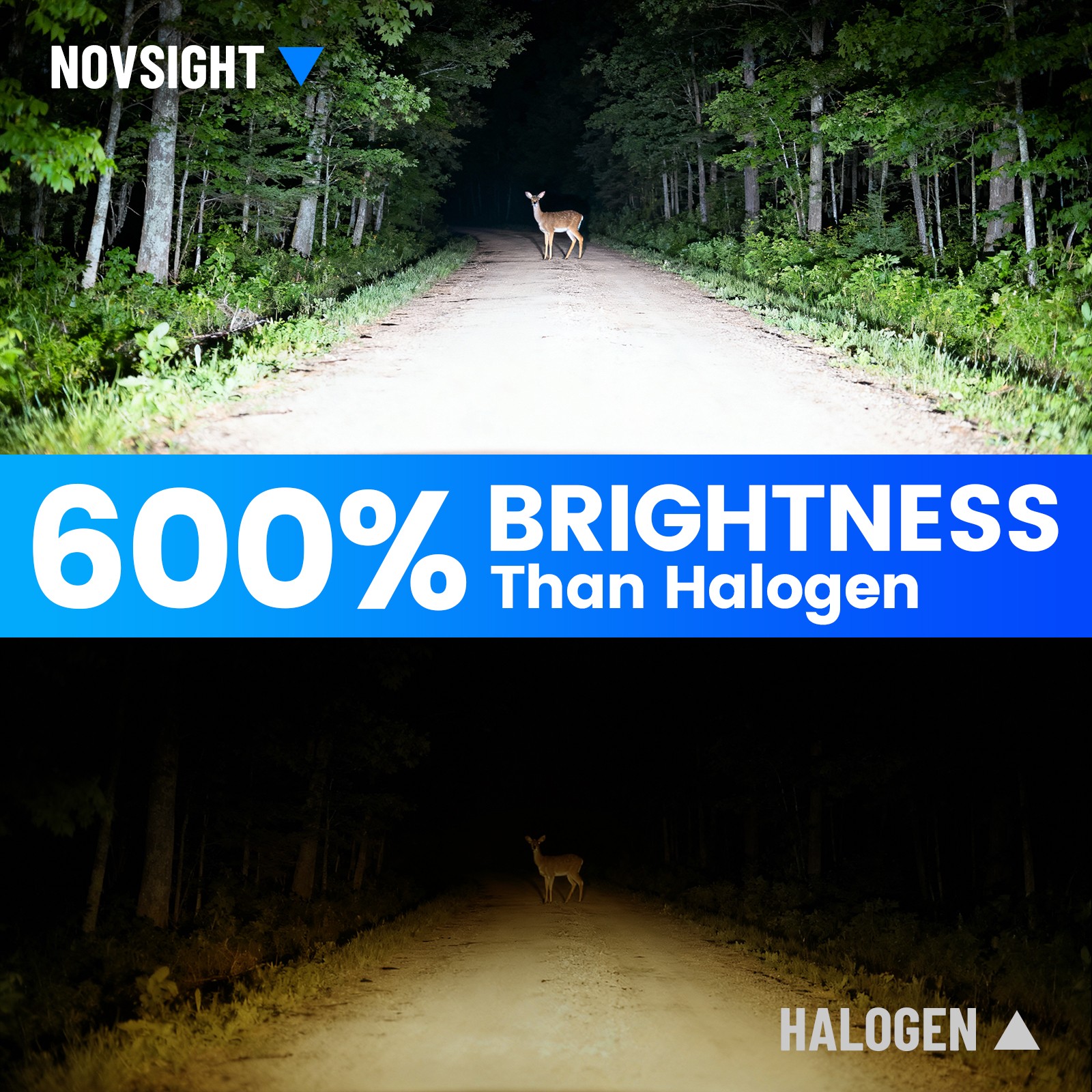 2x NOVSIGHT 9006 HB4 LED Headlight Kit 6500K White High Low Fog Beam Light Bulbs