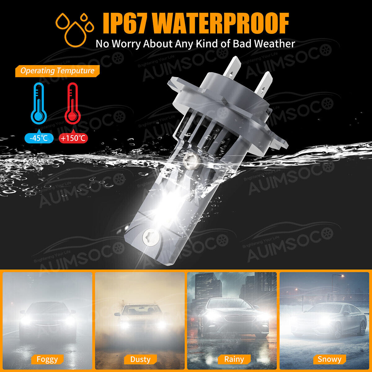 LED Headlights Bulbs White Lights 2x H7 For Yamaha YZF R1 2007-14 YZF R6 2005-14