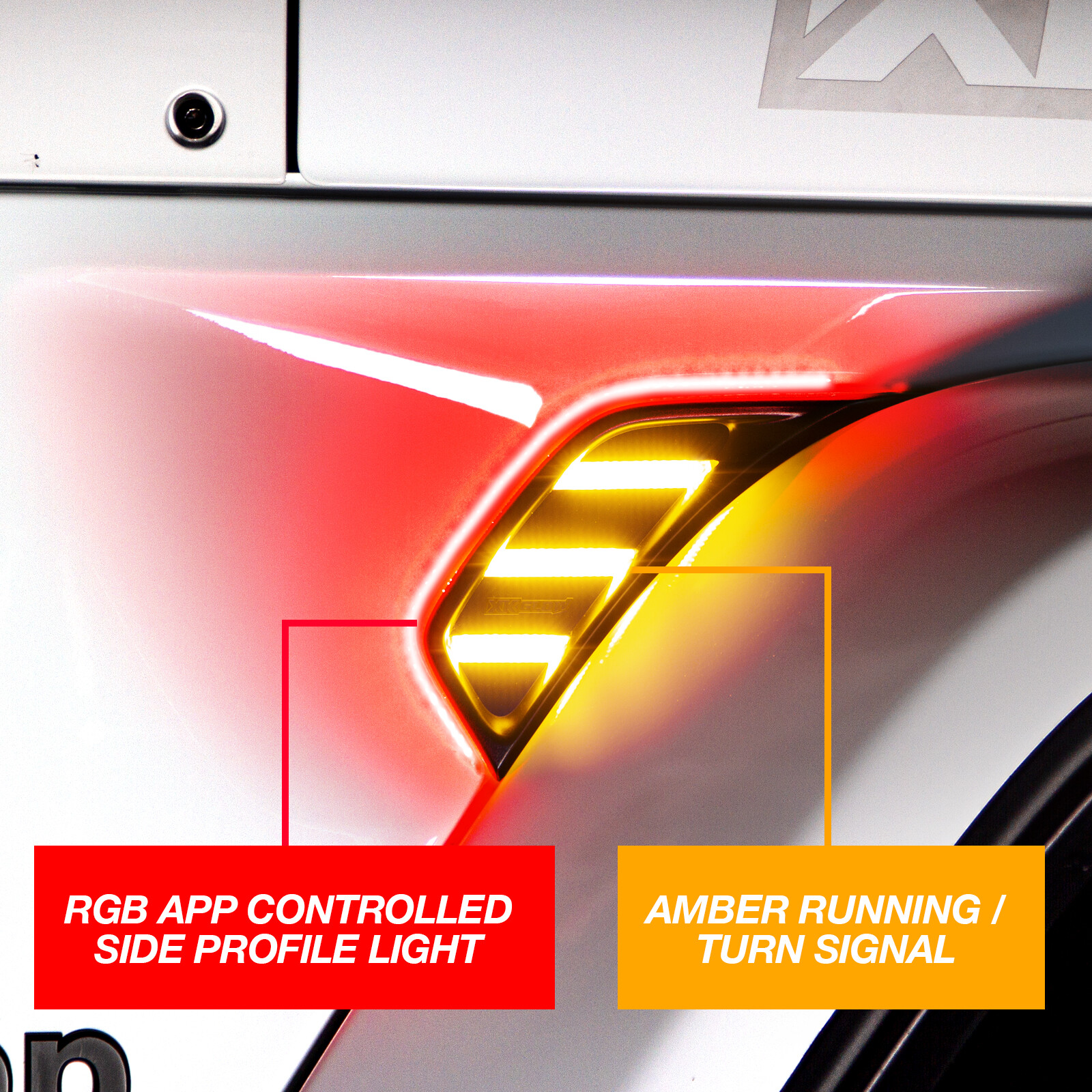 RGB+AMBER TURN SIGNAL RUNNING LIGHT FOR JEEP JL&JT FENDER VENT LIGHT | XKCHROME