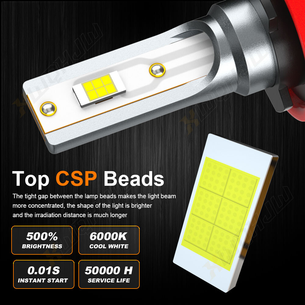 4PCS Combo 9005+H11 WHITE 6000K LED Headlight Bulbs Kit 120W High Low Beam