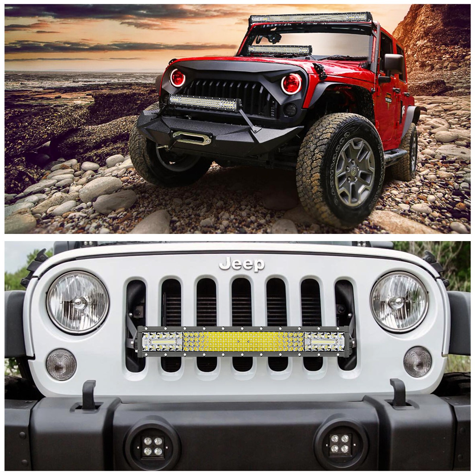 18inch LED Work Light Bar Spot Flood Combo 6500K Driving Fog OffRoad ATV 4WD 20″