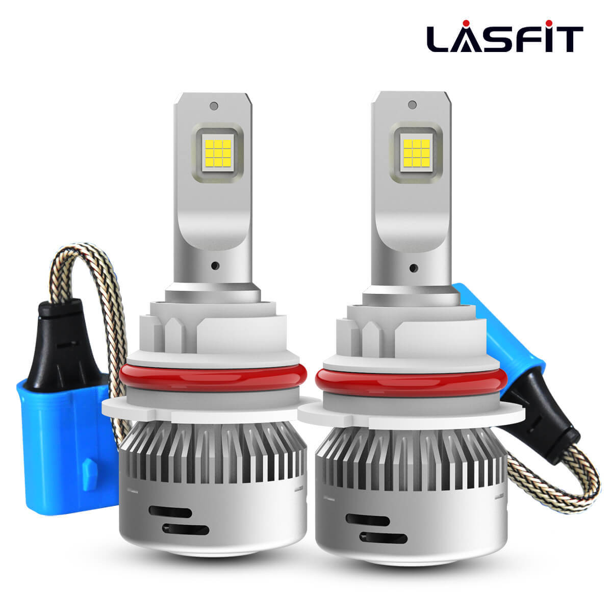 Clear White Lasfit 9007 HB5 LED Headlight Bulbs Lamps High Low Beam Super Bright