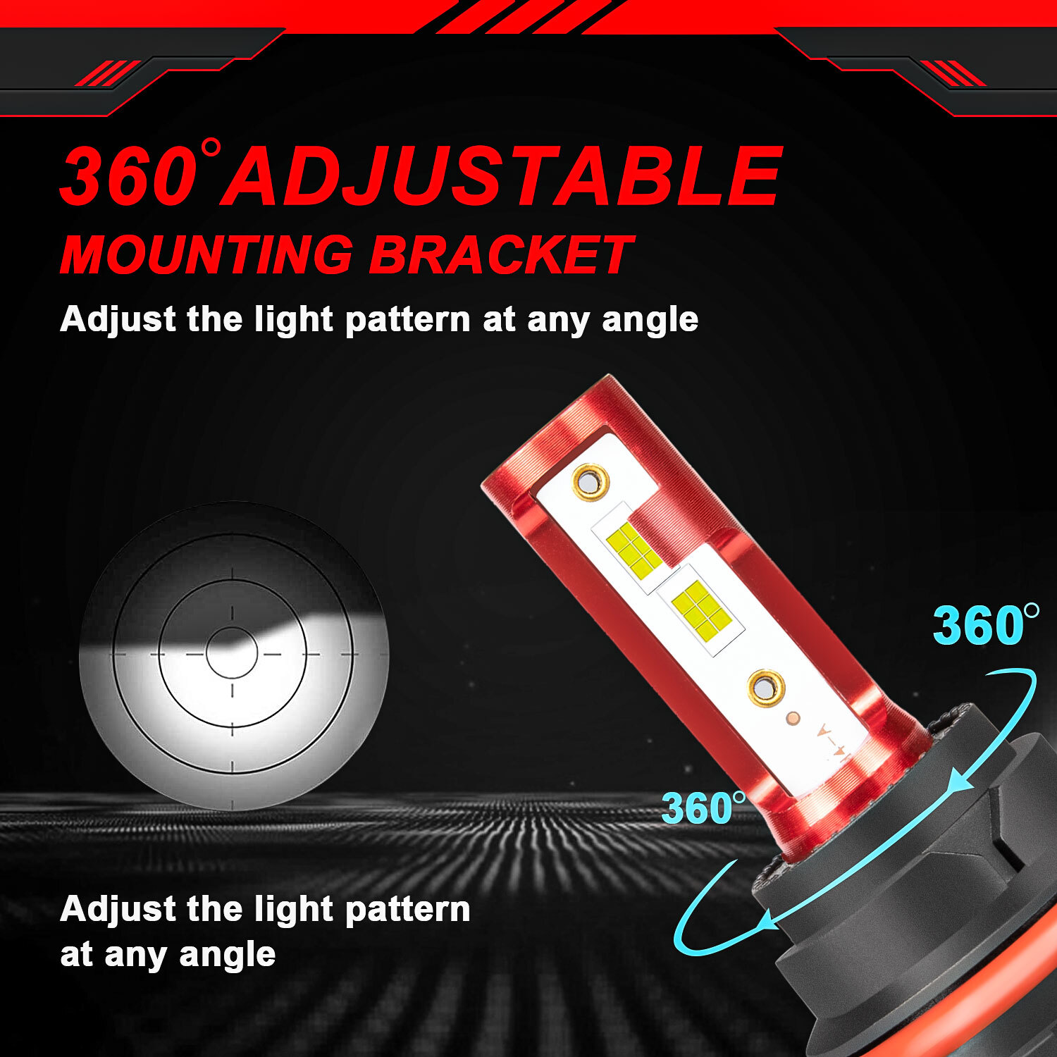 2PCS 2-Sides 9007 HB5 LED Headlight Kit Bulb Hi/Lo Dual Beam 6000K Super White