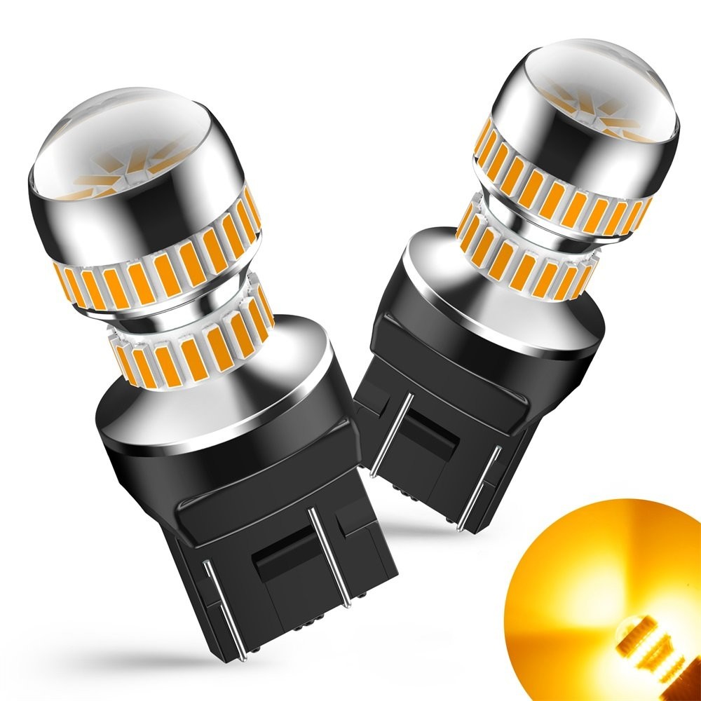 AUXITO 7443 LED Amber Front Rear Turn Signal Blinker Light Bulb Error-Free Pair