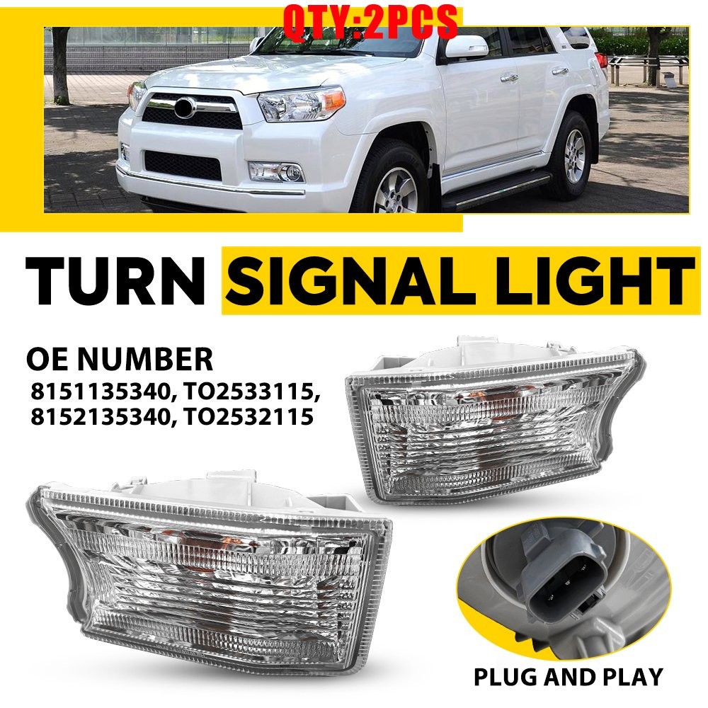 Turn Signal Light Clear Lens For 2010-2014 Toyota 4Runner Front Left Right 2-10X