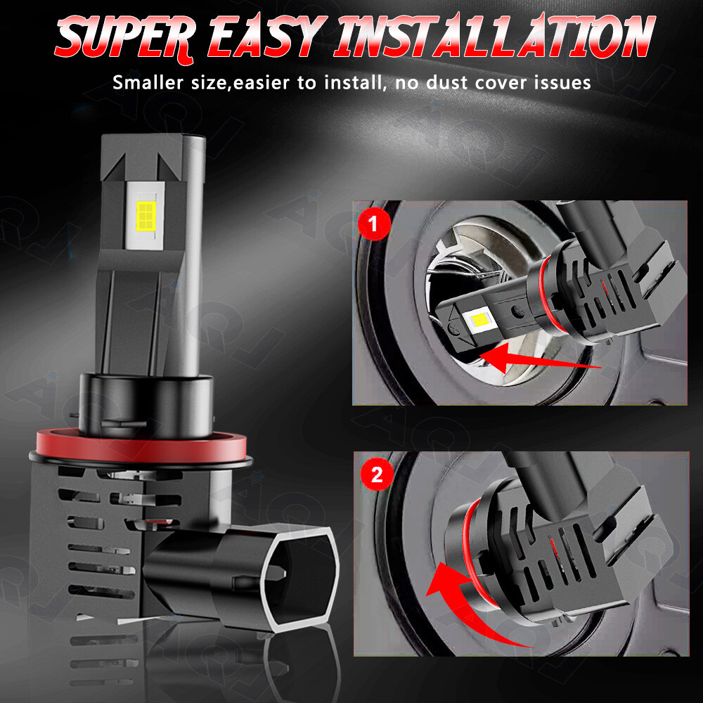 For Chevy Tahoe 2007-2022 4x 9005 H11 6000K LED Headlight Bulbs Hi-Low Beam