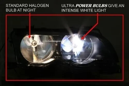 2 x H7 Ultra Power Bright 5000k Xenon Gas White Headlight Bulbs Brighter Nights