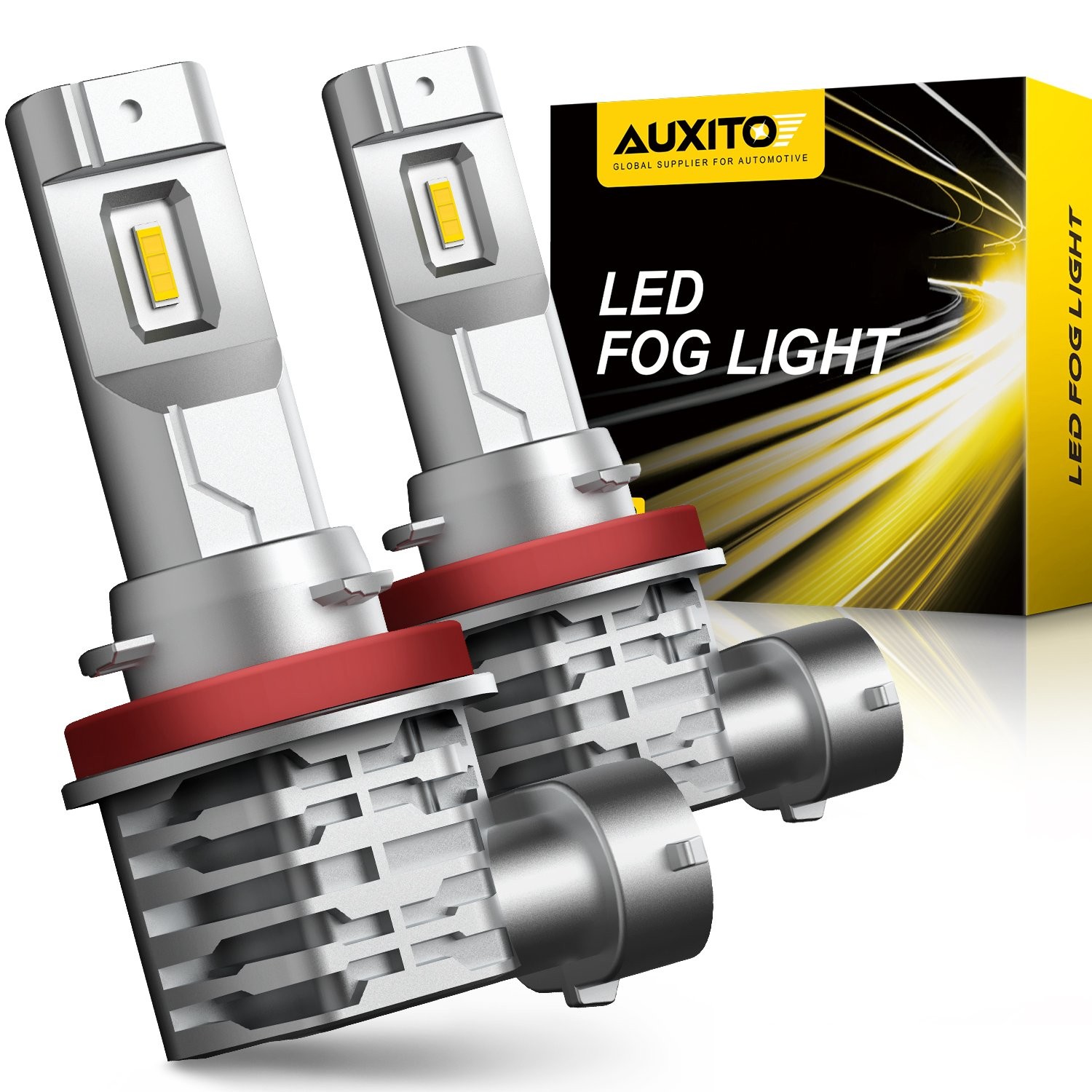 Pair AUXITO H8 H11 H9 LED Headlight High Low Beam Bulbs Fog Lights Driving Lamps