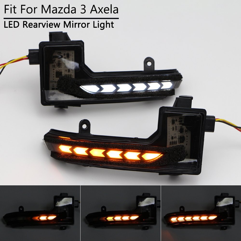 For Mazda 6 Atenza 2018-2020 LED Side Mirror Light with Turn Signal Smoke Lens