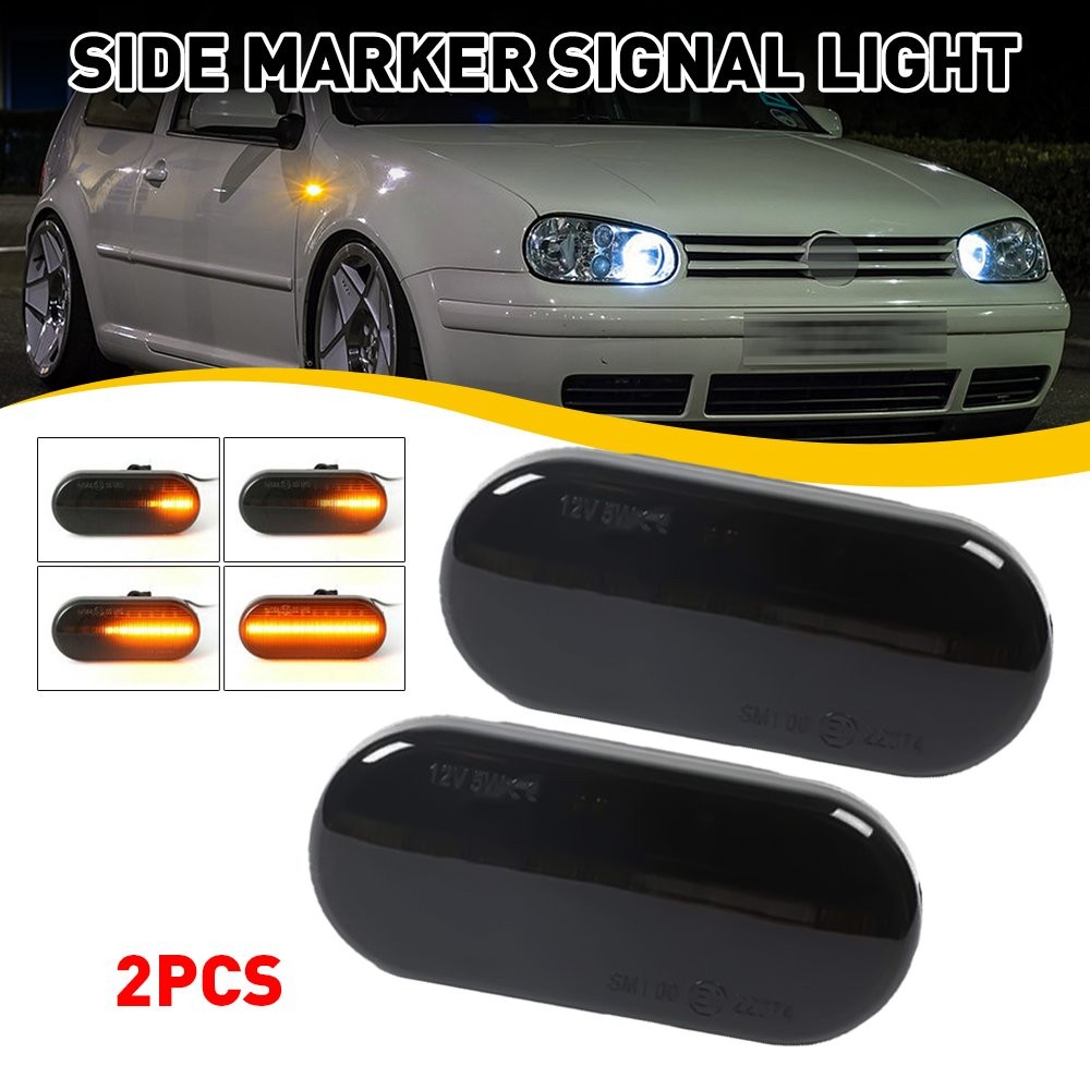 1/2Set Smoke Lens Marker Side LED Light Lamp For Housings 1999-2004 Volkswagen M