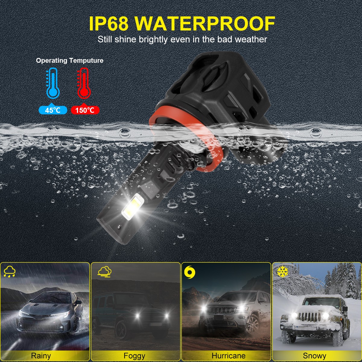 LED Headlight Bulbs H11 for Honda CR-V CRV 2015-2021 Low Beam Clear White 6500K