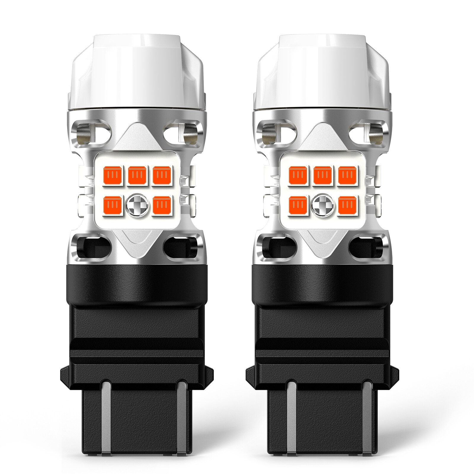 Lasfit 3157 4157 3057 LED Front Turn Signal Light Bulbs 3000K Amber No Flicker