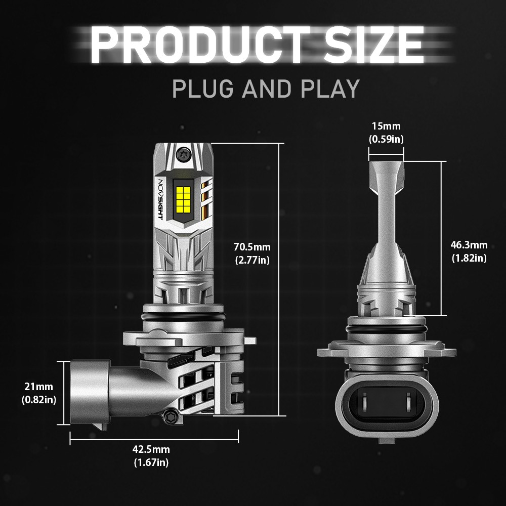 NOVSIGHT 9006 HB4 LED Headlight Bulb Lo Beam Super Bright Cold White 90W 20000LM